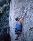 Steve Bechtel climbing at Fossil Hill